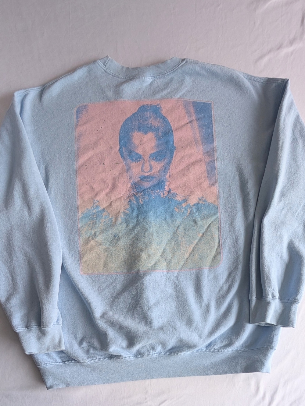 Selena Gomez Light Blue Look At Her Now Crewneck Sweatshirt - Official - Picture 4 of 7